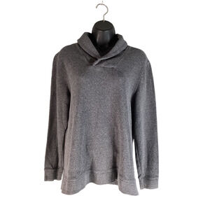 Tasso Elba Mens Pullover Sweater Gray Shawl Neck Long Sleeve Tight Knit Cotton S